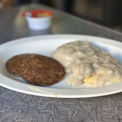 Clover Grill - Biscuits & gravy with sausage