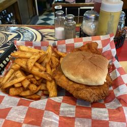 Patrick's Pub & Grill - Tenderloin sandwich and fries