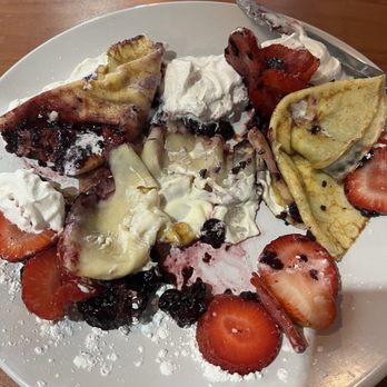Brick & Spoon - Tupelo - Mascarpone "stuffed" crepe with berries. - Breakfast & Brunch Near Me - Tupelo, Mississippi Brick & Spoon - Tupelo - Mascarpone "stuffed" crepe with berries. - Breakfast & Brunch Near Me - Tupelo, Mississippi