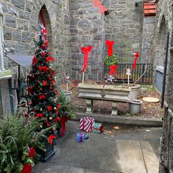 St Patrick's Catholic Church - Christmas set up outside the Church