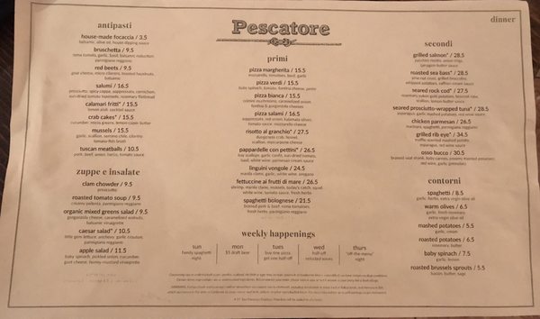 Menu photo 4 Pescatore Trattoria San Francisco, CA Menu photo 4 Pescatore Trattoria San Francisco, CA