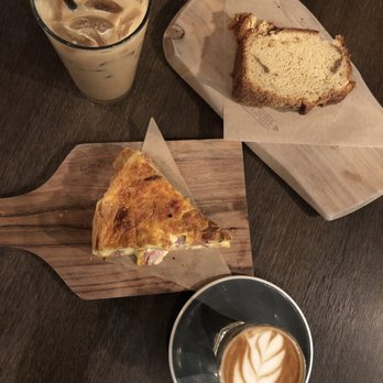 Tout Suite - Iced Macchiato (Starbucks Style), Coffee Cake, Ham & Cheese Quiche, Cortado - Cafes Near Me - Houston, Texas