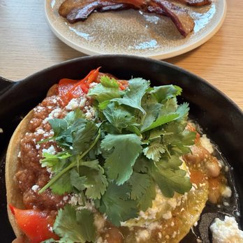 Acorn Cafe - Huevos rancheros with a side of bacon. - Breakfast & Brunch Near Me - Healdsburg, California Acorn Cafe - Huevos rancheros with a side of bacon. - Breakfast & Brunch Near Me - Healdsburg, California