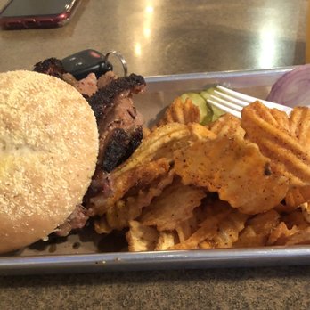 Beartooth Barbecue - Sliced Brisket with homemade BBQ chips - Barbeque Near Me - West Yellowstone, Montana