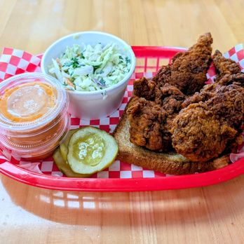Epic Hot Chicken - 2 Tenders (Hot), Kale Slaw, house sauce, pickles - Chicken Shop Near Me - Manchester, Missouri Epic Hot Chicken - 2 Tenders (Hot), Kale Slaw, house sauce, pickles - Chicken Shop Near Me - Manchester, Missouri