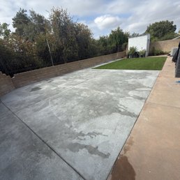 Back yard remodel with concrete and turf Back yard remodel with concrete and turf