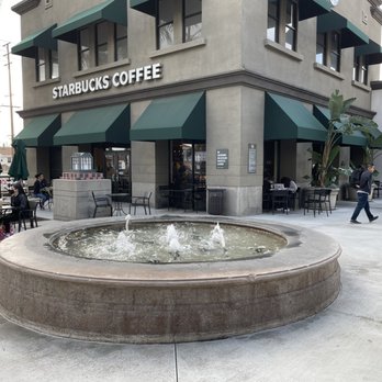 Brea Downtown - Starbucks fountain - Shopping Centers Near Me - Brea, California