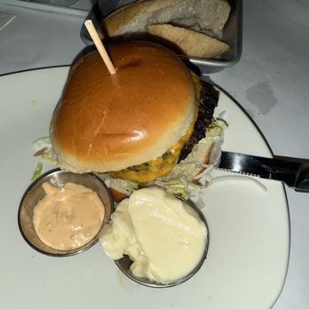 Bonefish Grill - My burger - the patty was pretty black. - Seafood Near Me - Lafayette, Louisiana