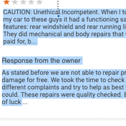 Classic Collision - This Post implied I asked for "free work" and was the ONLY response I received from this company despite 3 submittals of Cust Surv. on site