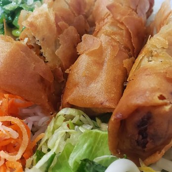 Pho Rex - Close up Vegetarian Eggrolls Vermicelli - Vietnamese Near Me - Upland, California
