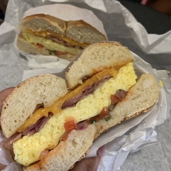 Bagel Cafe - Eggle Plus with pico de gallo - Bagels Near Me - Isla Vista, California