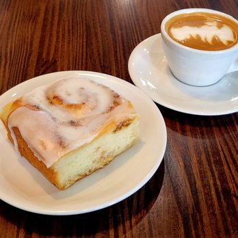 Gathering Grounds - Capachino and Cinnamon cake - Coffee & Tea Near Me - Bertram, Texas