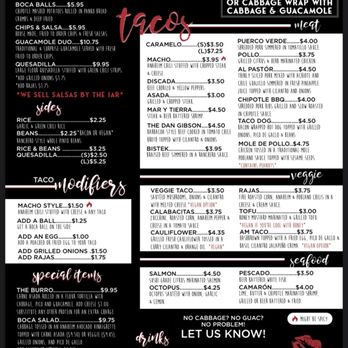 BOCA by Chef Maria Mazon - Menu - Mexican Near Me - Tucson, Arizona