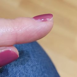 Prestige Salon and Spa - Polish rubbed off on edge.