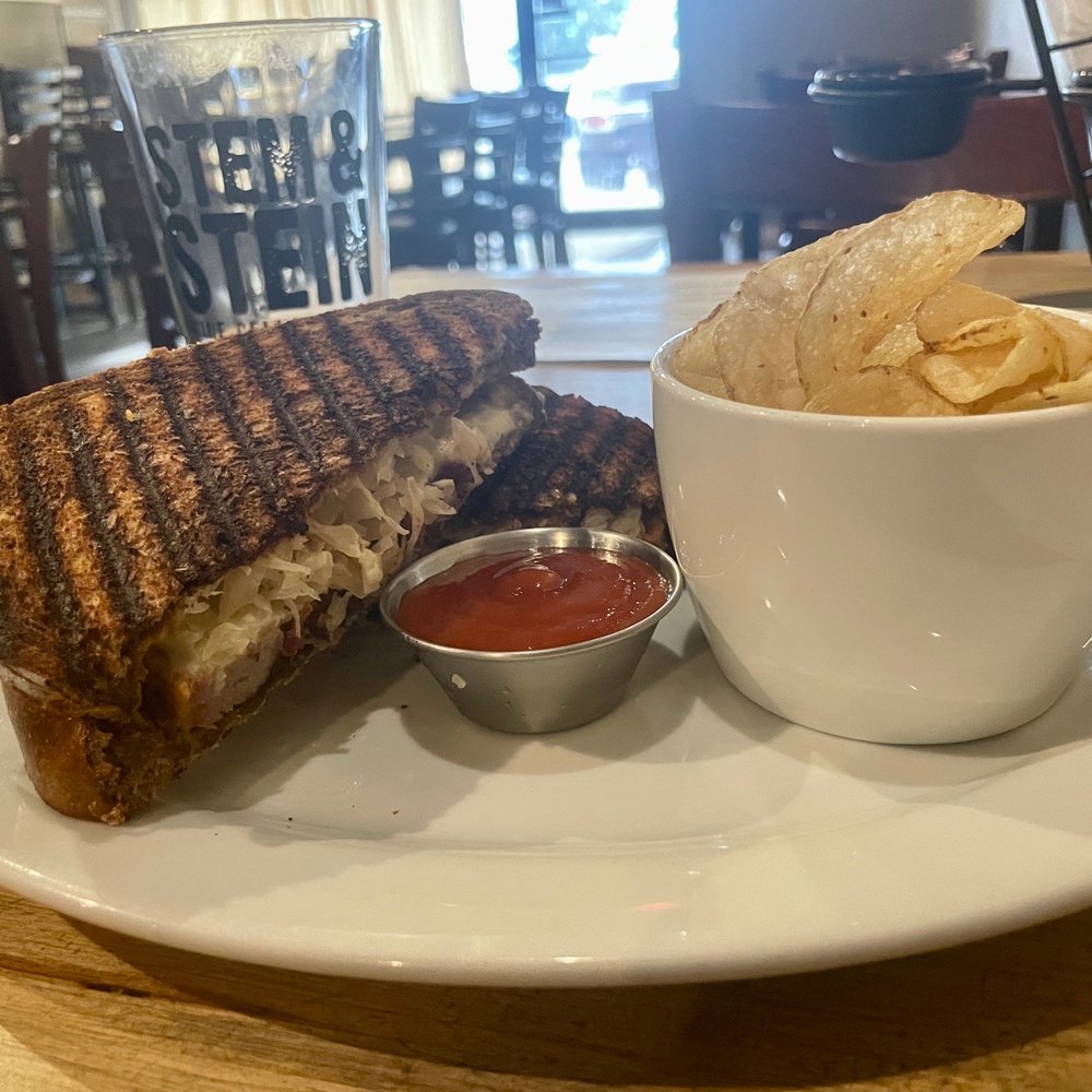 The Stem & Stein - Ruben barbecue sandwich - so good - Wine Bars Near Me - Madison, Alabama The Stem & Stein - Ruben barbecue sandwich - so good - Wine Bars Near Me - Madison, Alabama