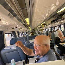 Ventura Amtrak Station - Interior of the trains. Nice views. This time for our party of 4, b could not sit together business class and coach were FULl.