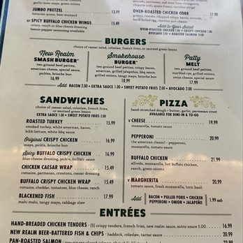 New Realm Brewing - Menu - Brewpubs Near Me - Charleston, South Carolina New Realm Brewing - Menu - Brewpubs Near Me - Charleston, South Carolina