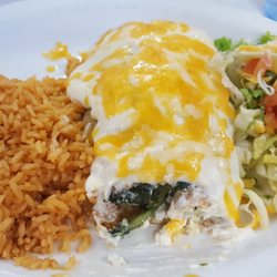 Chile Relleno with Rice & Salad/Veggies, also goood!