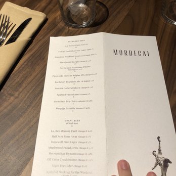Mordecai - Menu - New American Near Me - Chicago, Illinois