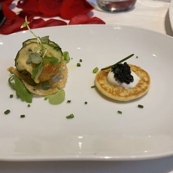 Eddie V's Prime Seafood - Caviar and tempura lobster amuse buche - Seafood Near Me - Plano, Texas Eddie V's Prime Seafood - Caviar and tempura lobster amuse buche - Seafood Near Me - Plano, Texas