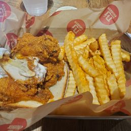 6 winglets w/ fries n ranch. Lol, I already took a bite, couldn't wait! 6 winglets w/ fries n ranch. Lol, I already took a bite, couldn't wait!