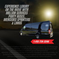 Million Services Limousine - Experience Luxury on the Move with Million Services Party Buses, Mercedes Sprinters & Limos...