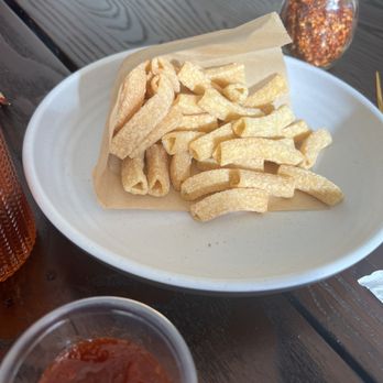 POPS Canton - Pasta chips - crispy and a great alternative to potato chips.  And that sauce!  deliziosa!!! - Breakfast & Brunch Near Me - Canton, Georgia
