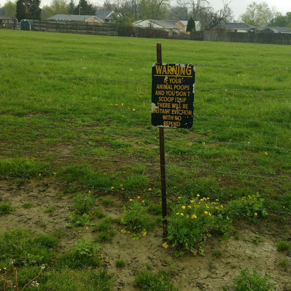 One of the signs at the 'dog run'.