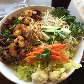 It's Pho U - char-grilled pork/shrimp noodle salad, huge bowl and sooo good! - Vietnamese Near Me - Puyallup, Washington