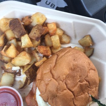Monkey Business Cafe - The Monkmuffin. Just okay. Kinda light with bacon - Sandwiches Near Me - Fullerton, California