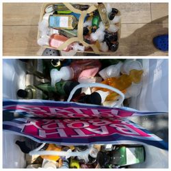 Bath & Body Works - From loaded basket (top) to two bags.
