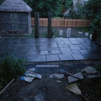 Quick lawn care services - Used the same stones to salvage the patio - Landscaping Near Me - Norristown, Pennsylvania Quick lawn care services - Used the same stones to salvage the patio - Landscaping Near Me - Norristown, Pennsylvania
