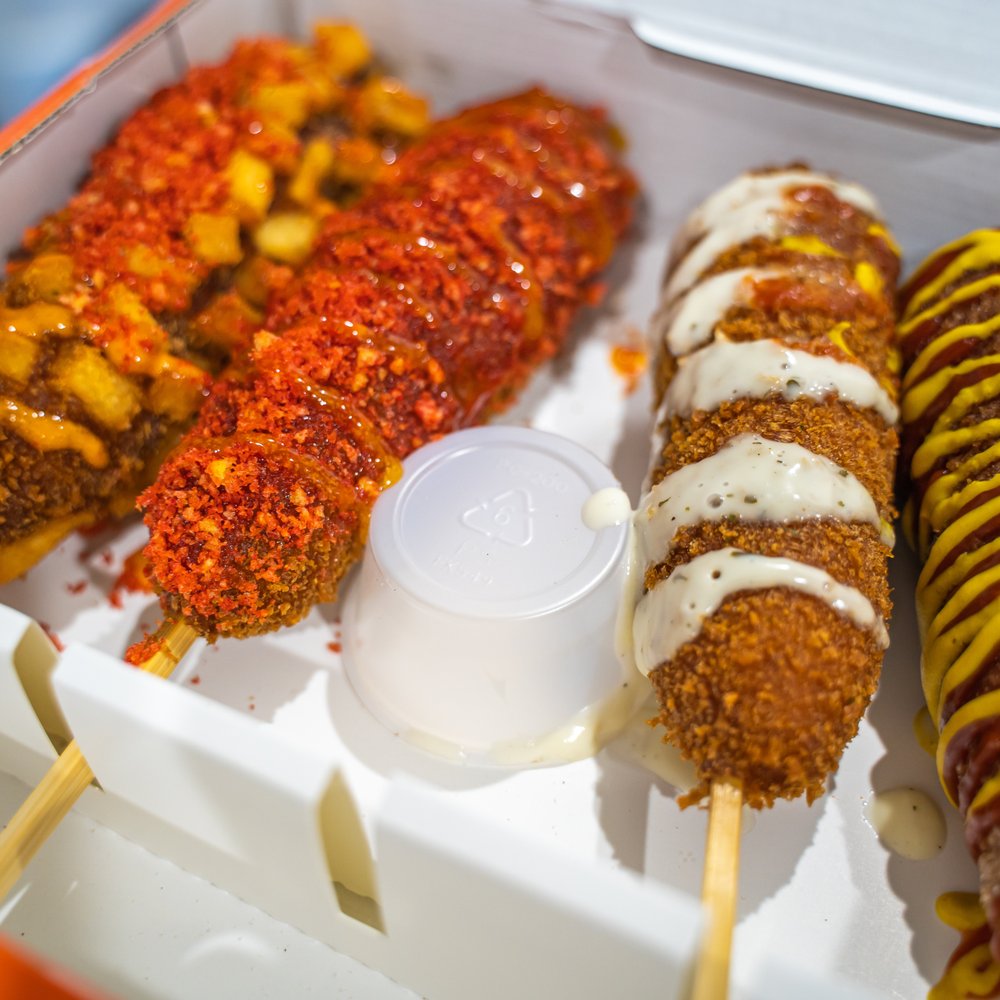 Two Hands Corn Dogs - Potato, spicy, two hands, classic dogs - Korean Near Me - Torrance, California Two Hands Corn Dogs - Potato, spicy, two hands, classic dogs - Korean Near Me - Torrance, California
