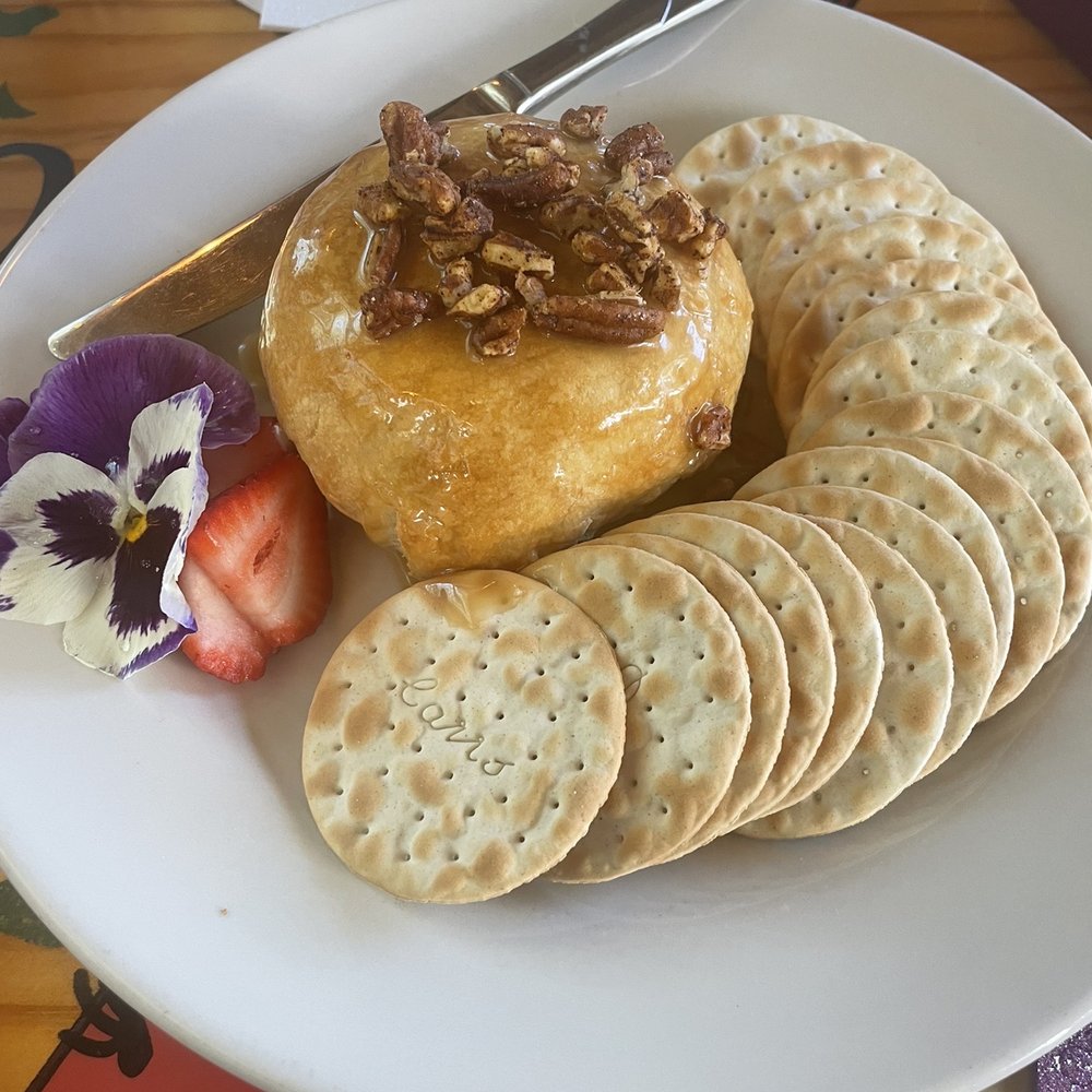 Farm Restaurant - Brie with caramel, spiced pecans, crackers - Comfort Food Near Me - Port Austin, Michigan