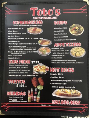 Menu photo 7 Toto's Tacos Restaurant Tucson, AZ Menu photo 7 Toto's Tacos Restaurant Tucson, AZ