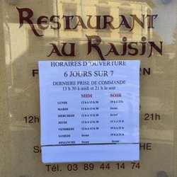 Au Raisin - Openings Hours!