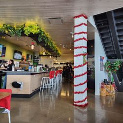 Old Yale Brewing - The main floor and bar decorated for Christmas. 2025.