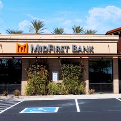 MidFirst Bank - Exterior of MidFirst banking center location at Gilbert and Chandler in Chandler, Arizona.