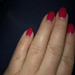 Nails - notice white spot towards top of pinky is a particle/bubble in the polish
