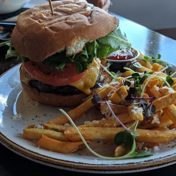 Woodblock - Burger with Truffle Fries - Cocktail Bars Near Me - Redmond, Washington
