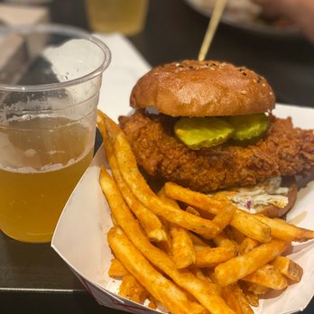 Savage Craft Ale Works - spicy chicken sandwich with fries - Breweries Near Me - West Columbia, South Carolina Savage Craft Ale Works - spicy chicken sandwich with fries - Breweries Near Me - West Columbia, South Carolina