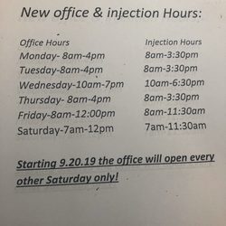 Bajoghli Mehdi MD - New Hours for injections