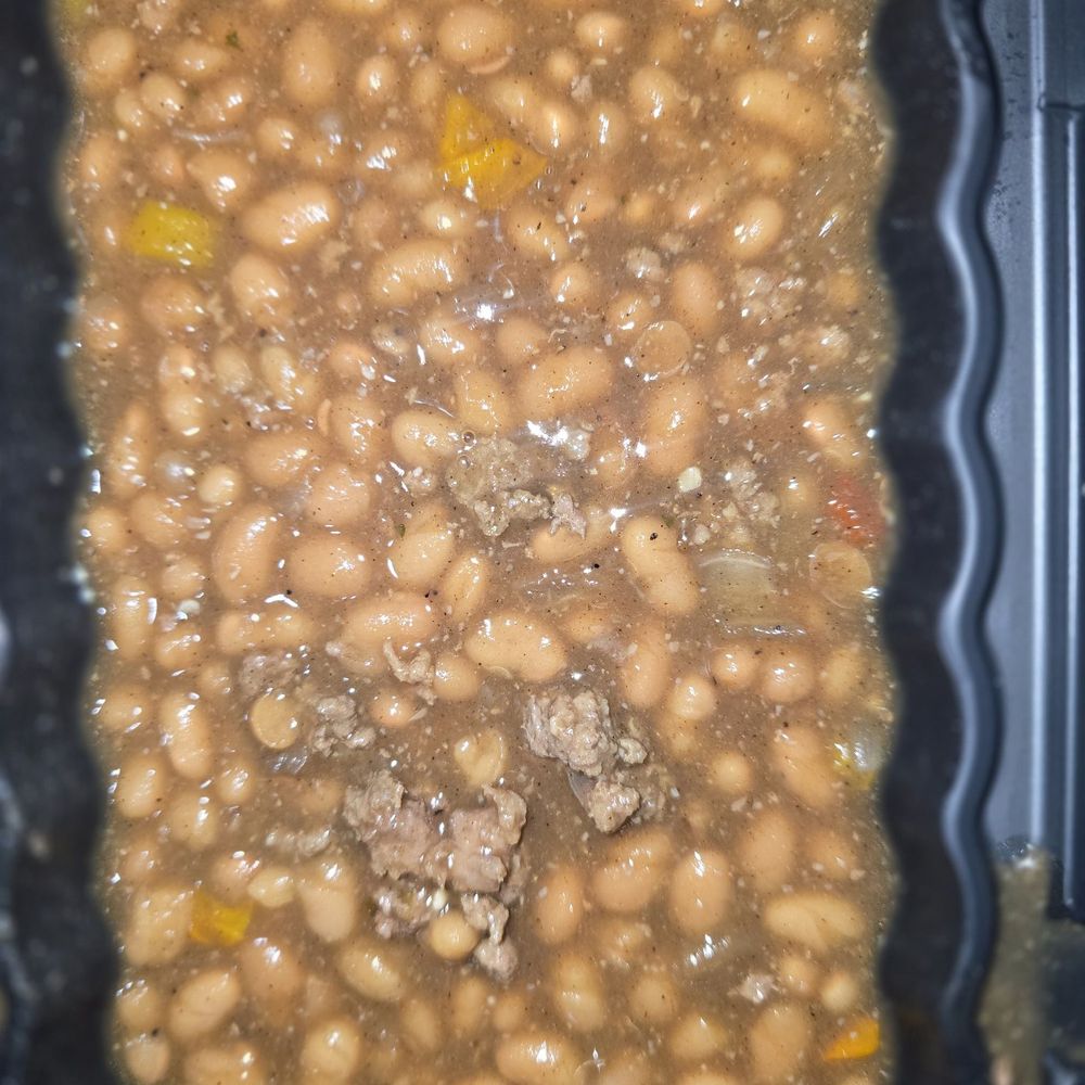 Smokey Browns Barbeque - Baked beans with ground beef - Food Trucks Near Me Smokey Browns Barbeque - Baked beans with ground beef - Food Trucks Near Me
