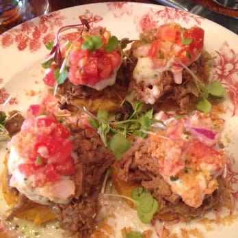 FINKA Table & Tap - Tostones topped with vaca frita. - Asian Fusion Near Me - Miami, Florida