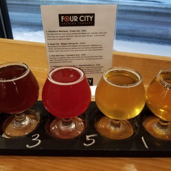 Four City Brewing Company - Flight of beers - Breweries Near Me - Orange, New Jersey