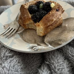 This is the puff pastry and you can see the plump blackberries on top. They were each the same size! This is the puff pastry and you can see the plump blackberries on top. They were each the same size!