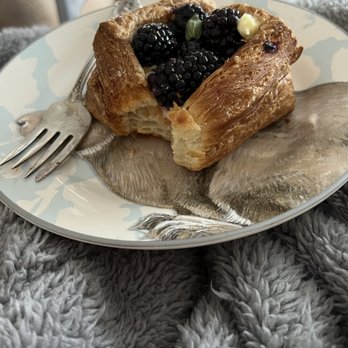 Quail and Condor - This is the puff pastry and you can see the plump blackberries on top. They were each the same size! - Coffee & Tea Near Me - Healdsburg, California
