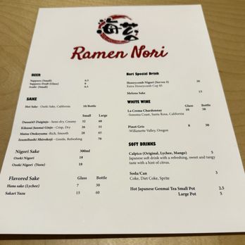 Ramen Nori - Drink menu - Sushi Bars Near Me - Bellevue, Washington Ramen Nori - Drink menu - Sushi Bars Near Me - Bellevue, Washington