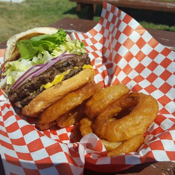 Cloud 9 Burgers - Double bacon with cheese and sm onion ring. $17.50 after tax. Too much $$$. - Burgers Near Me - Bellevue, Washington