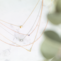 JB Jewelers - Necklace in yellow, white and rose gold with diamonds and color gems
